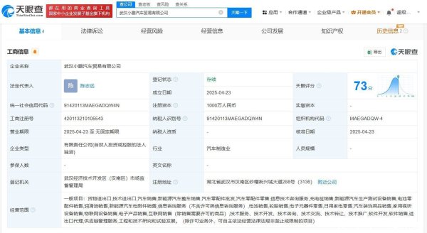 富明配资 小鹏在武汉成立汽车贸易新公司 注册资本1000万